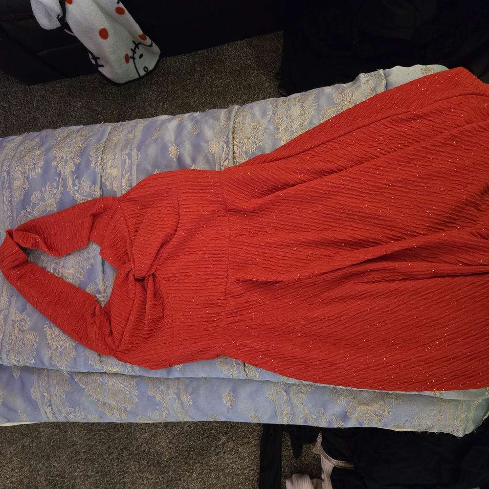 Elegant Red Halter Dress